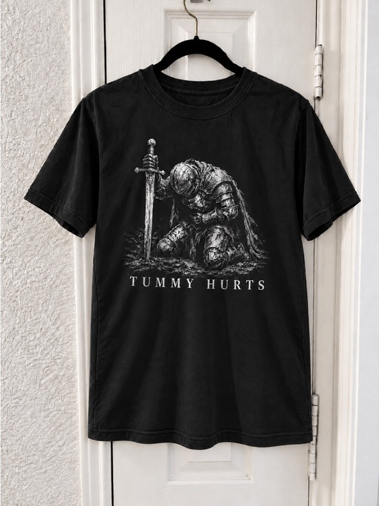 Comfort Colors Other - Tummy Hurts With Knight Black Graphic T-Shirt